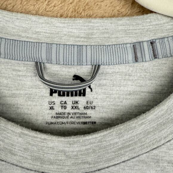 PUMA Cloudspun Sweater Men XL Heather Grey Love Golf Crewneck Stretch Sweatshirt - Picture 7 of 16